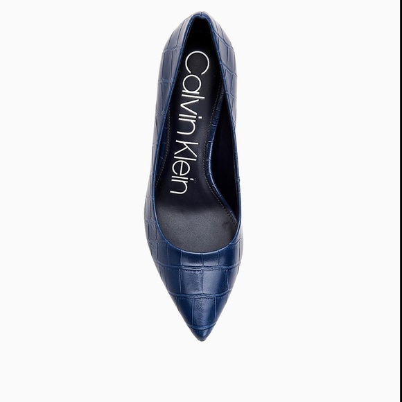 SL CROCODILE-EFFECT STILETTO PUMP BLACK CALFSKIN